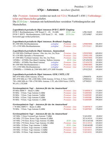 Preisliste (PDF) - Joachims HF & EDV Beratungs GmbH