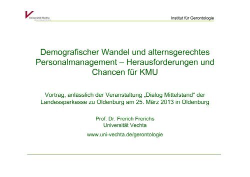 Vortrag Herr Frerichs - Landessparkasse zu Oldenburg