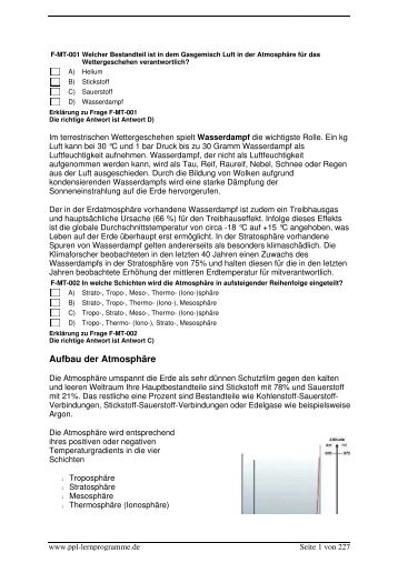 PPL-C Fragen Metereologie - LSV Burgdorf