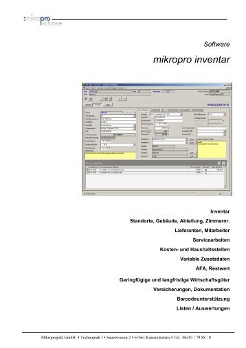 Software mikropro inventar - mikroprojekt GmbH