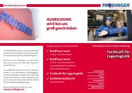 Flyer Fachkraft für Lagerlogistik - Prodinger oHG