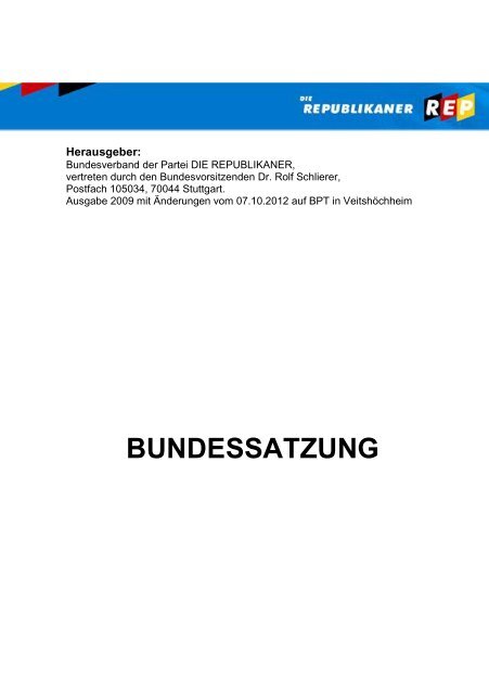 BUNDESSATZUNG - Die Republikaner