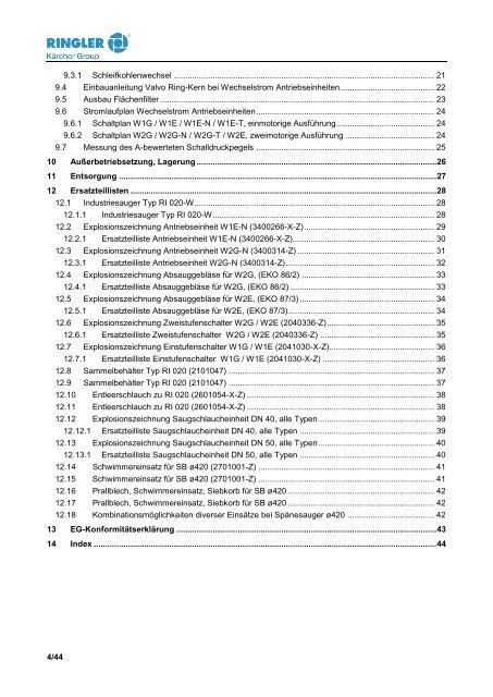 Vorlage für Betriebsanleitungen - Ringler