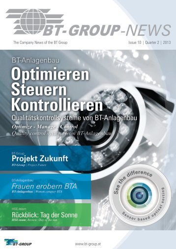 Optimieren Steuern Kontrollieren - BT-Anlagenbau GmbH & Co.KG