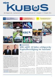 KBG mbH: 40 Jahre erfolgreiche Kapitalbeteiligung im Saarland