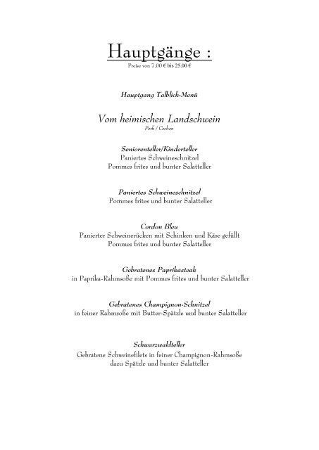 Speisekarte als PDF herunterladen - Talblick Wildberg