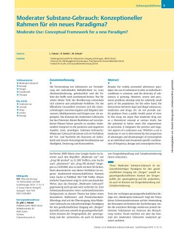 Moderater Substanz-Gebrauch: Konzeptioneller Rahmen f ü r ... - Arud