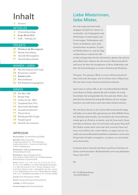 "Mehr als gewohnt" 2/2012 (pdf) - Gebag