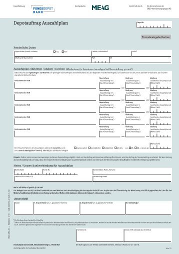 Depotauftrag Auszahlplan - MEAG Munich Ergo Asset Management ...