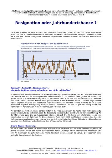 Resignation oder Jahrhundertchance ? - Stefan Benkert