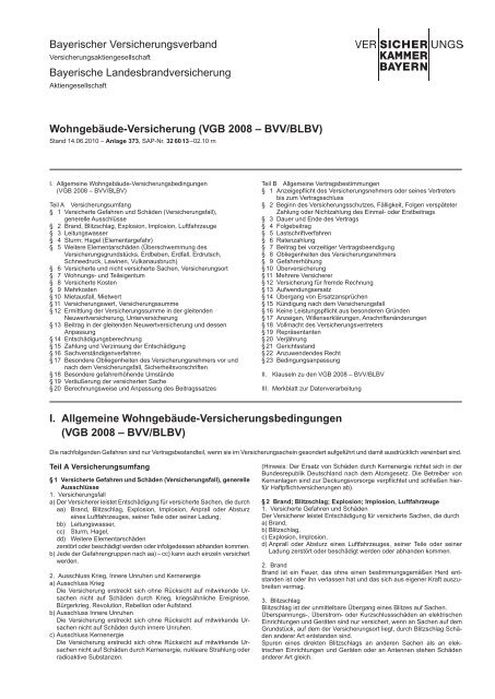 Vgb 08 Bvv Blbv Versicherungskammer Bayern