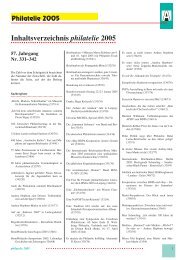 Inhaltsverzeichnis philatelie 2005