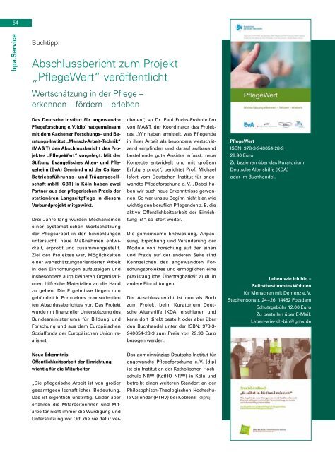 bpa. Magazin - Bundesverband privater Anbieter sozialer Dienste eV