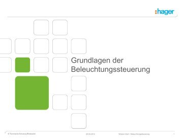 Grundlagen der Beleuchtungssteuerung - Hager