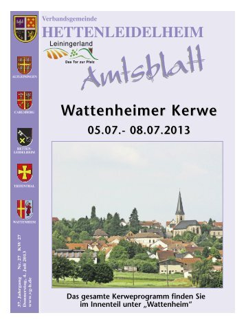 HETTENlEIDElHEIM Wattenheimer Kerwe - Verbandsgemeinde ...