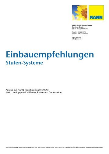 Einbauempfehlungen für Stufensysteme - Kann GmbH