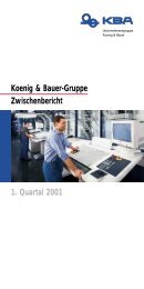 Koenig & Bauer-Gruppe Zwischenbericht 1. Quartal 2001 - KBA