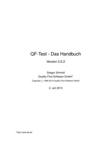 QF-Test - Das Handbuch - Quality First Software GmbH