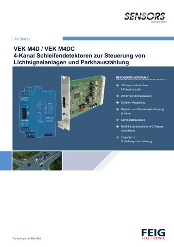 VEK M4D / VEK M4DC 4-Kanal Schleifendetektoren zur Steuerung ...