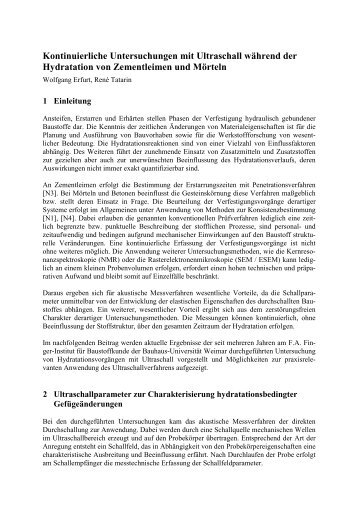Kontinuierliche Untersuchungen mit Ultraschall ... - Geotron.de