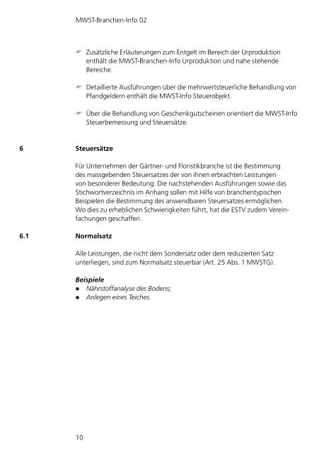 MWST-Branchen-Info 02 Gärtner und Floristen - Eidgenössische ...