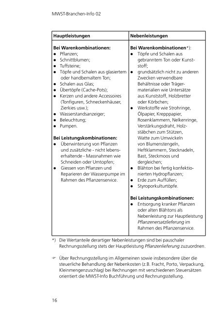 MWST-Branchen-Info 02 Gärtner und Floristen - Eidgenössische ...