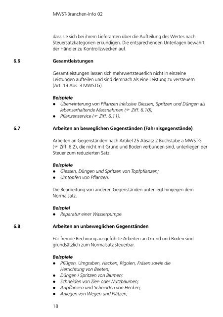 MWST-Branchen-Info 02 Gärtner und Floristen - Eidgenössische ...