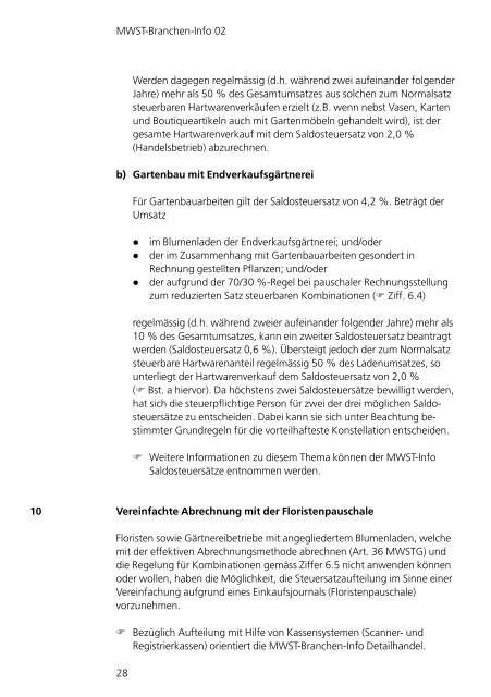 MWST-Branchen-Info 02 Gärtner und Floristen - Eidgenössische ...