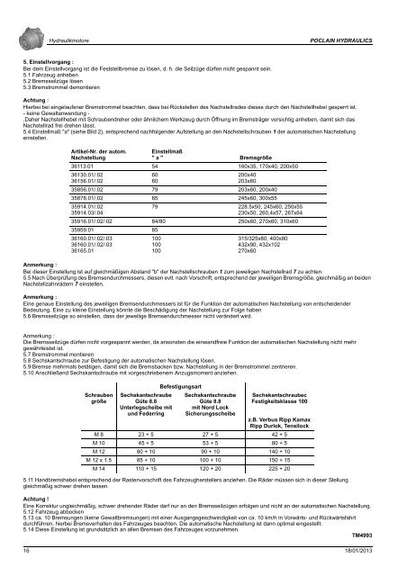 allgemeine installationsanweisung hydraulik motore - Poclain ...