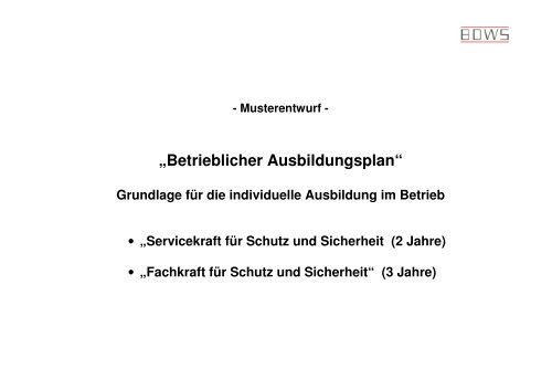 Betrieblicher Ausbildungsplan