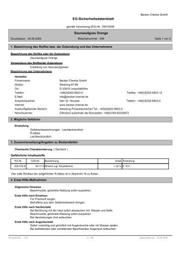 EG-Sicherheitsdatenblatt - Berg GmbH