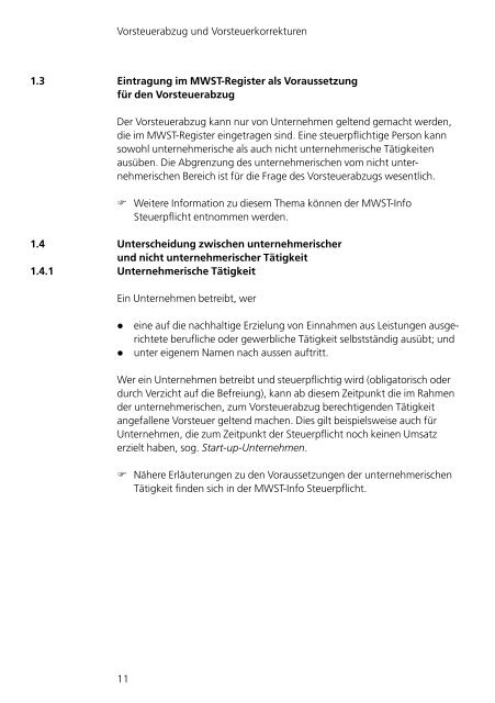 MWST-Info 09 Vorsteuerabzug und Vorsteuerkorrekturen