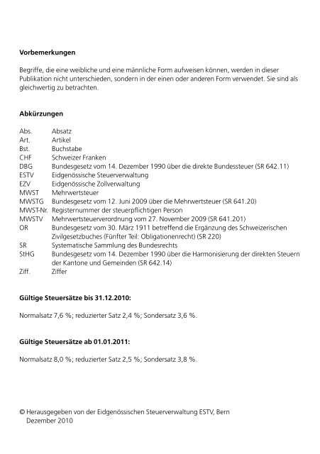 MWST-Info 09 Vorsteuerabzug und Vorsteuerkorrekturen