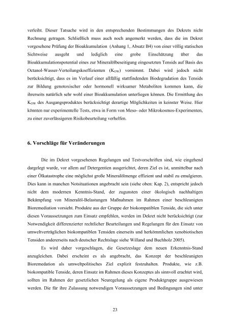 Ökotoxikologisches Fachgutachten - BIOVERSAL