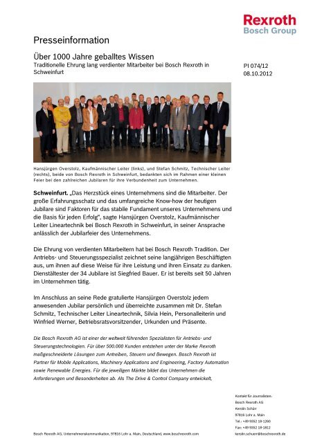 Presseinformation - Bosch Rexroth AG