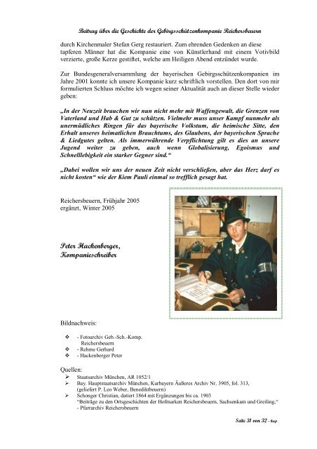 geplanten Chronikbuch der Gemeinde Reichersbeuern ...