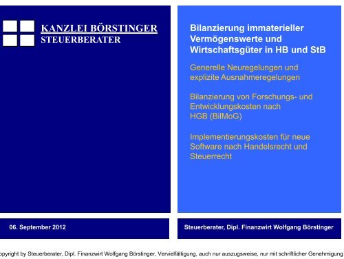 Bilanzierung immaterieller Vermögenswerte und Wirtschaftsgüter in ...