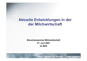 Klaus Maack, Wilke, Maack und Partner wmp consult - BZO