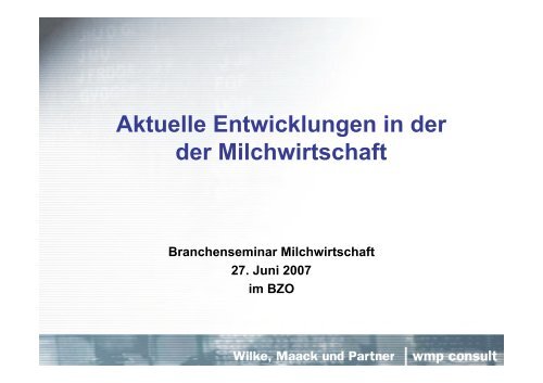 Klaus Maack, Wilke, Maack und Partner wmp consult - BZO