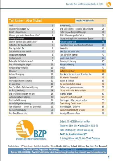 Sicherheitsbroschüre“ des BZP - Deutscher Taxi- und ...