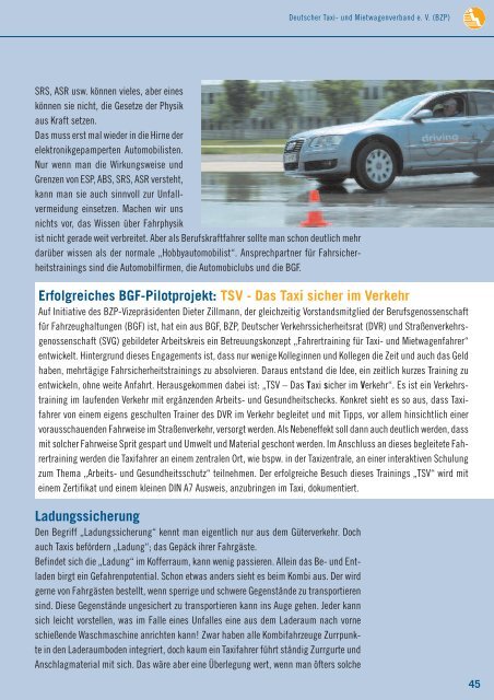 Sicherheitsbroschüre“ des BZP - Deutscher Taxi- und ...