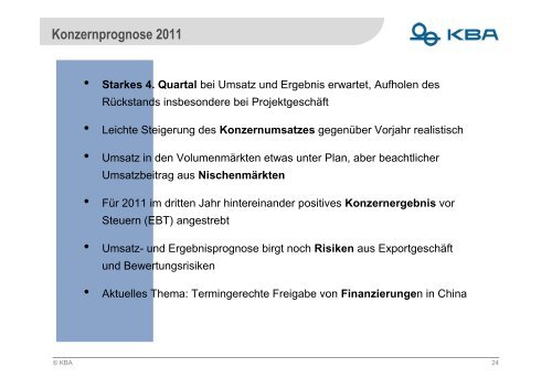 Präsentation Analystenkonferenz, 09.12.2011 - Koenig & Bauer AG