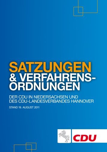 Satzungen und Verfahrensordnungen der CDU in Niedersachsen ...