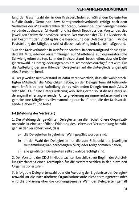 Satzungen und Verfahrensordnungen der CDU in Niedersachsen ...