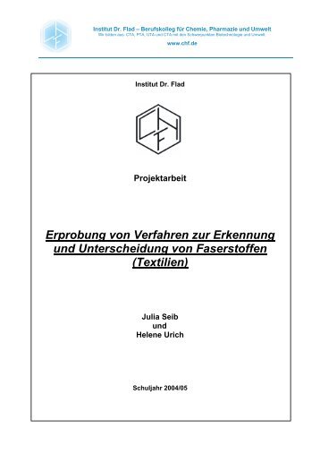 Erprobung von Verfahren zur Erkennung und ... - Institut Dr. Flad