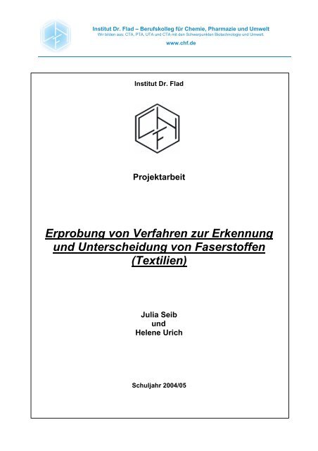 Erprobung von Verfahren zur Erkennung und ... - Institut Dr. Flad