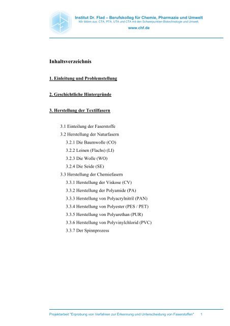 Erprobung von Verfahren zur Erkennung und ... - Institut Dr. Flad