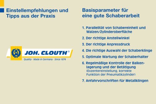 Sichere Handhabung - Joh. Clouth