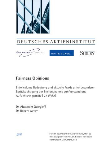 Fairness Opinions DEUTSCHES AKTIENINSTITUT