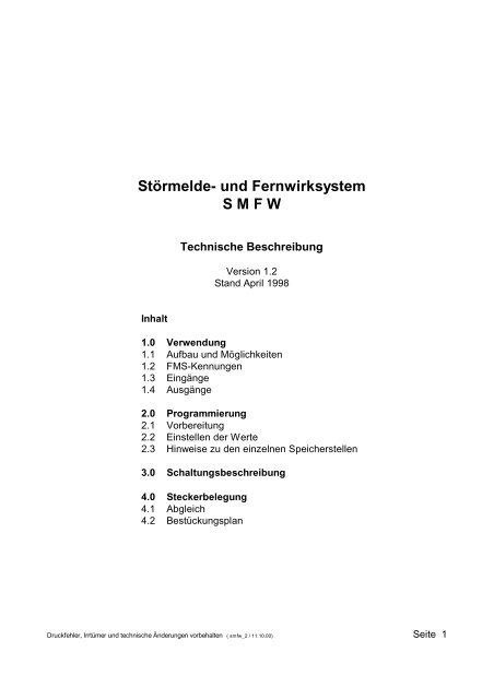 Störmelde- und Fernwirksystem S M F W - db-Elektronik GmbH